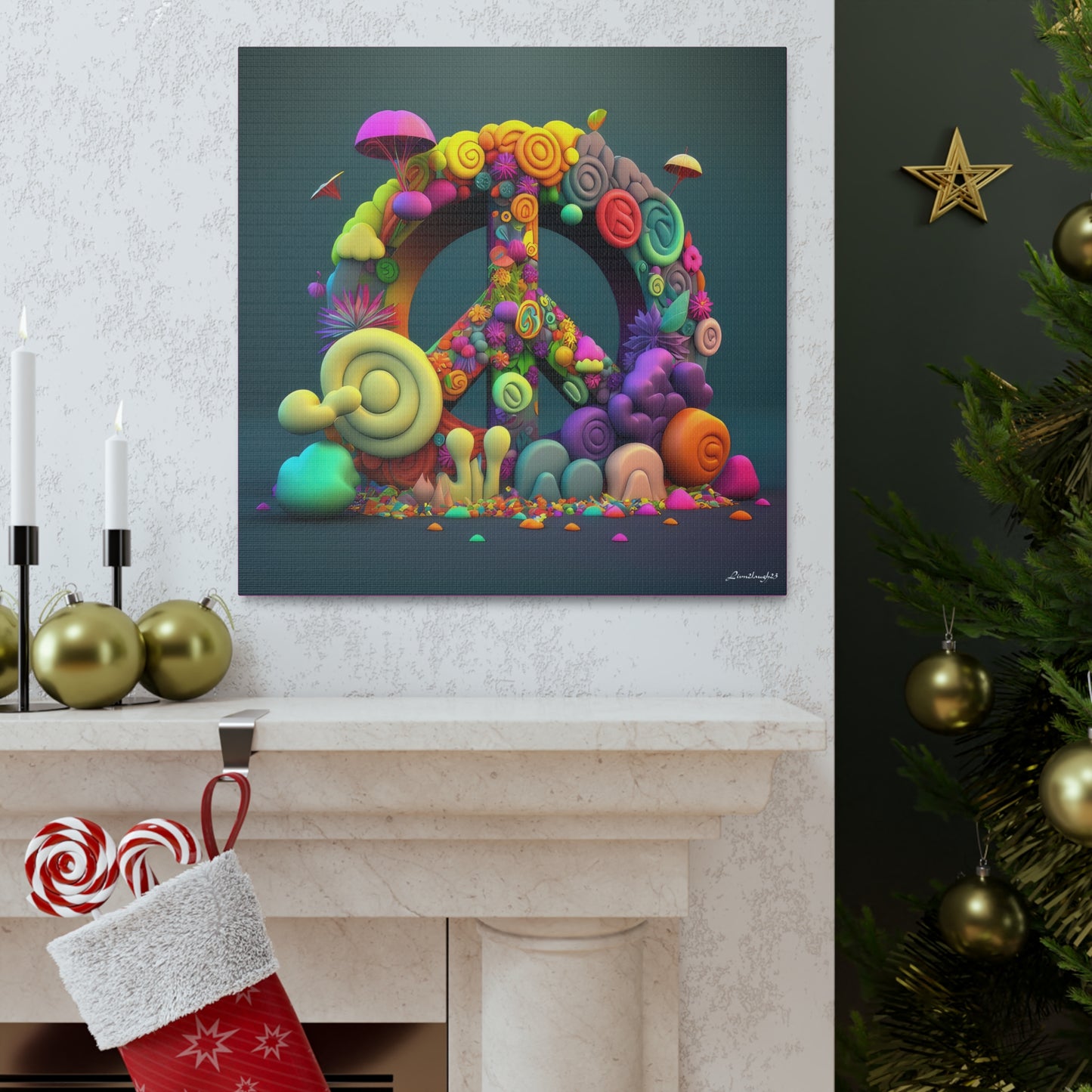 Fantastic Gummie Hippie Peace Sign Canvas Gallery Wraps