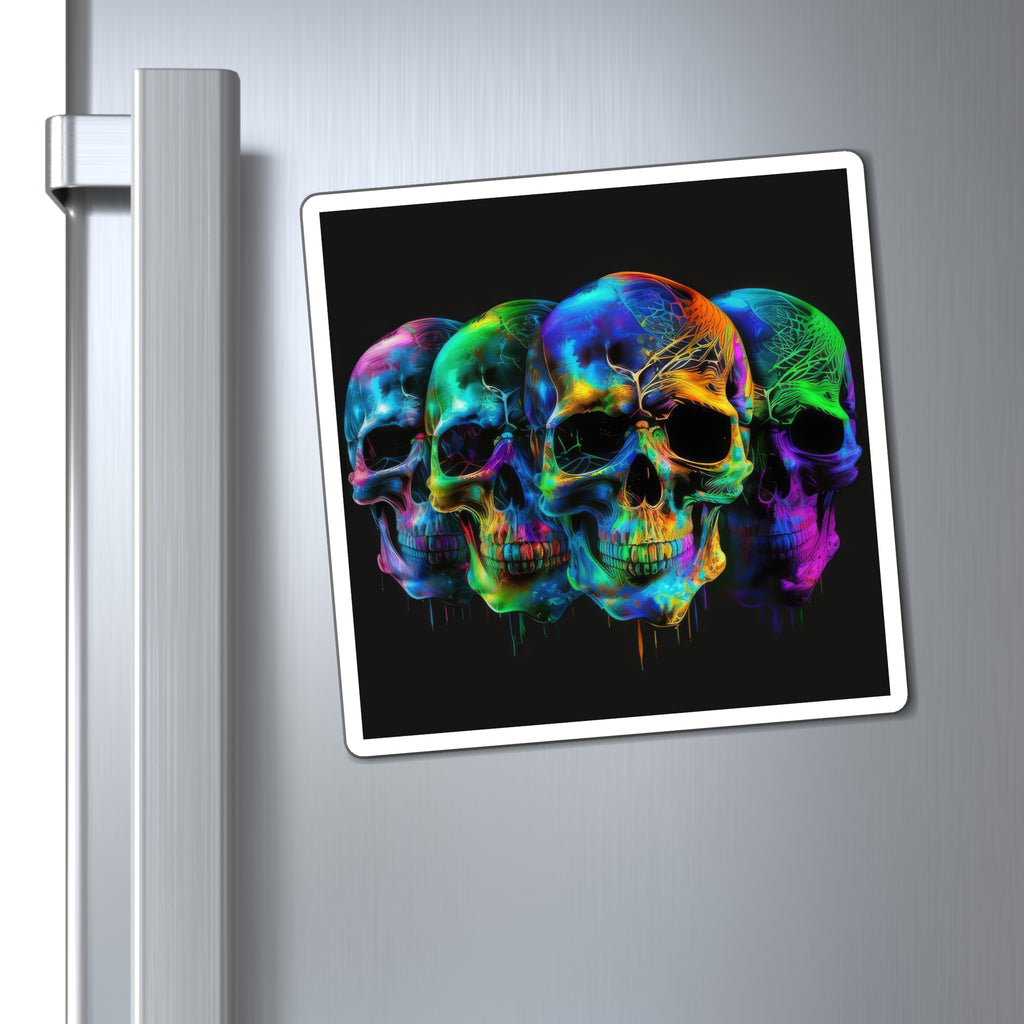 Bold And Beautiful Tie Dye Skulls, Style 7 Magnets