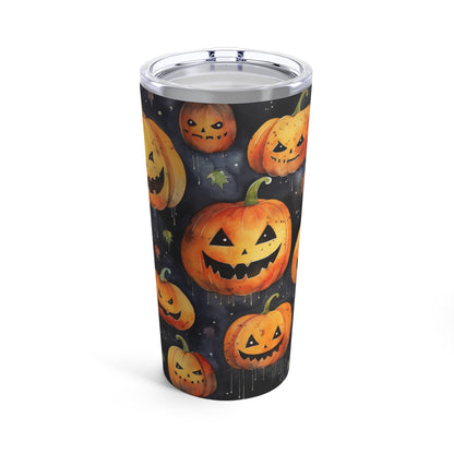 Fall -Halloween Smiling Bold Orange Pumpkin Patch By giraffecreativestudio Tumbler 20oz