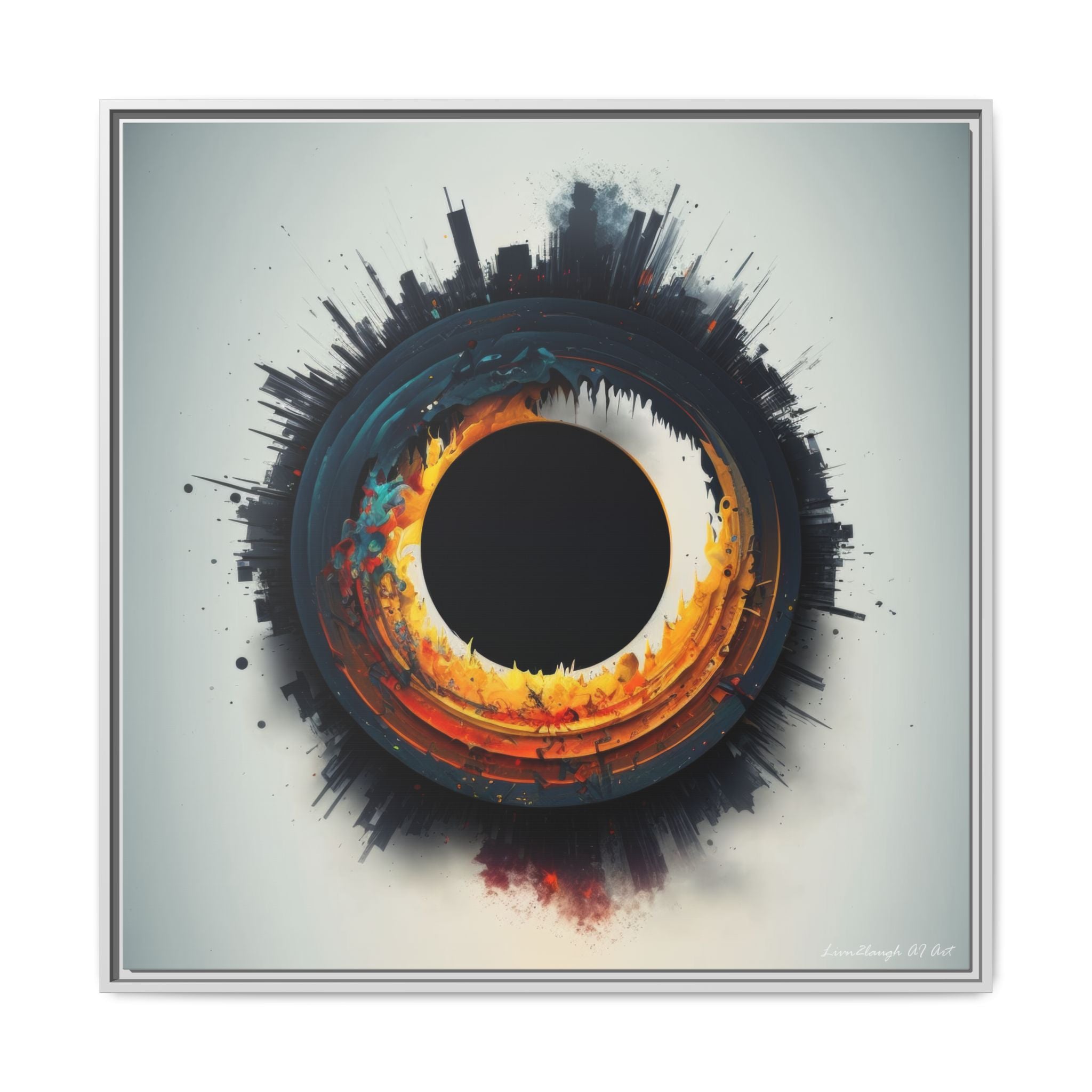 Eclipse of Industry, Art Print — Colorful Modern Wall Canvas