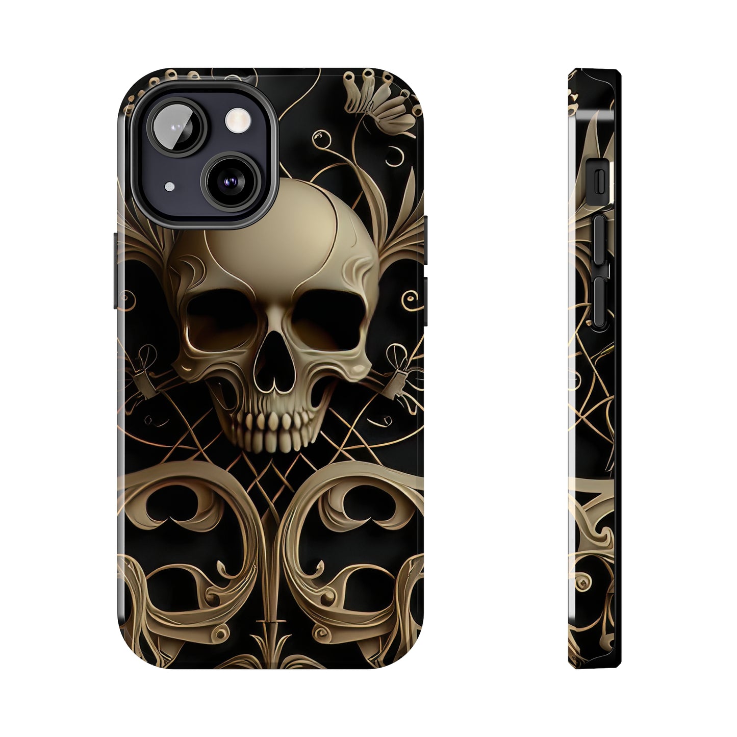 Metallic Chrome Skulls and classic Designed 1 Tough Phone Cases