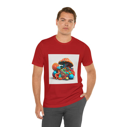 Hippie Mushroom Color Candy Style Design Style 1Unisex Jersey Short Sleeve Tee