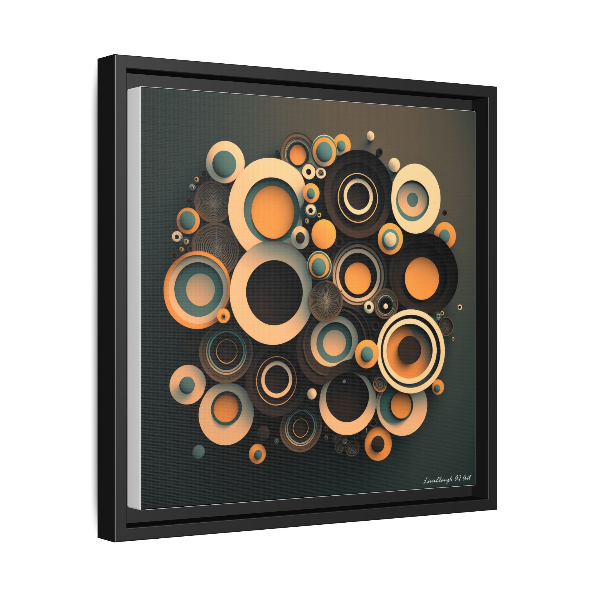 Concentric Harmony, Art Print — Colorful Modern Wall Canvas