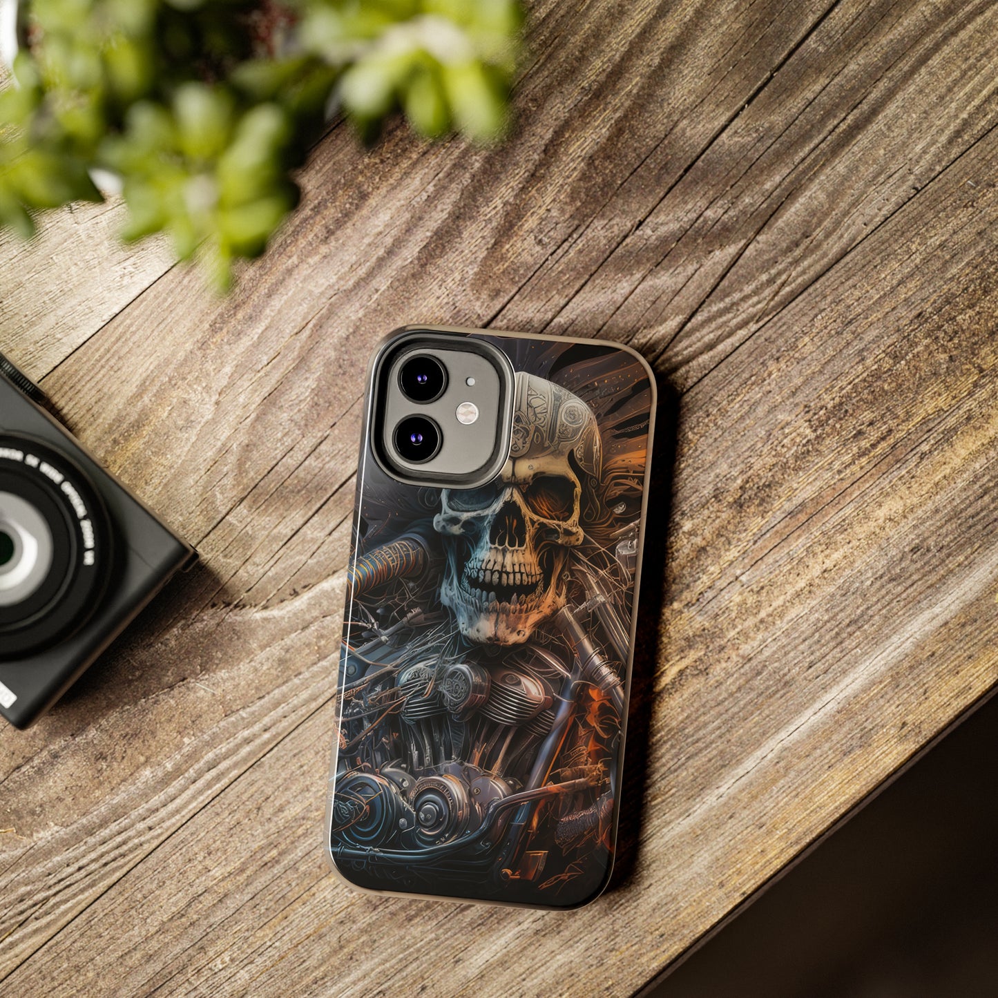 Skull Motorcycle Rider, Ready to Tear Up Road On Beautiful Bike 8 Tough Phone Cases