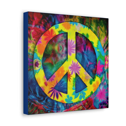 Coolio Tie Dye Hippie Peace Sign 3 Canvas Gallery Wraps