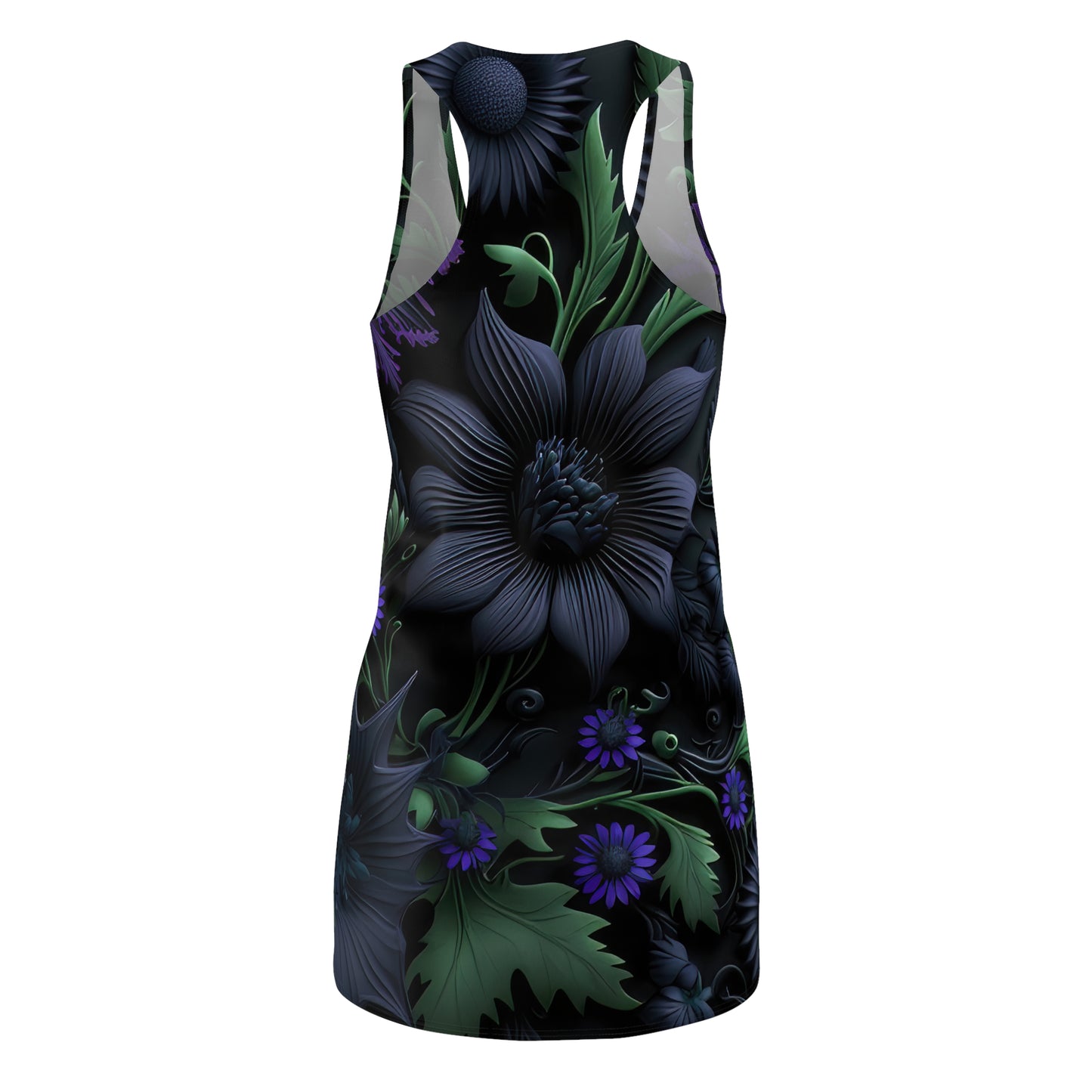 Gothic Bold & Beautiful flower floral Style 1 Women's Cut & Sew Racerback Dress (AOP)