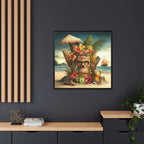 Tiki Dreams by the Shore, Art Print — Colorful Modern Wall Canvas