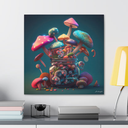 Beautiful Mushroom Luminating Colorful Bliss 11 Canvas Gallery Wraps