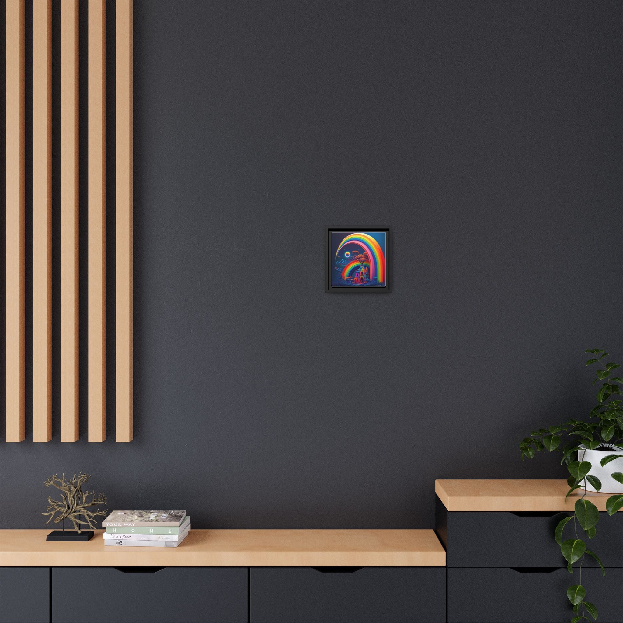 Home Beneath the Rainbow, Art Print — Colorful Modern Wall Canvas