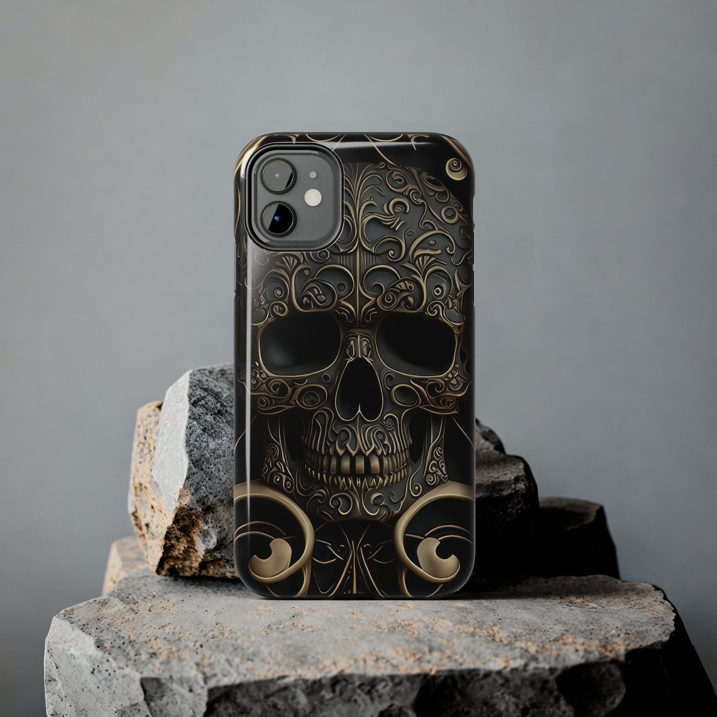 Metallic Chrome Skulls and classic Designed 2 Tough Phone Cases