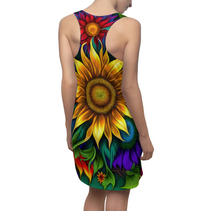 Bold And Beautiful Flowers Style Four Women's Cut & Sew Racerback Dress (AOP)