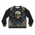 Metallic Chrome Skull and classic Designed Background Style 5 Lightweight Sweatshirt (AOP)