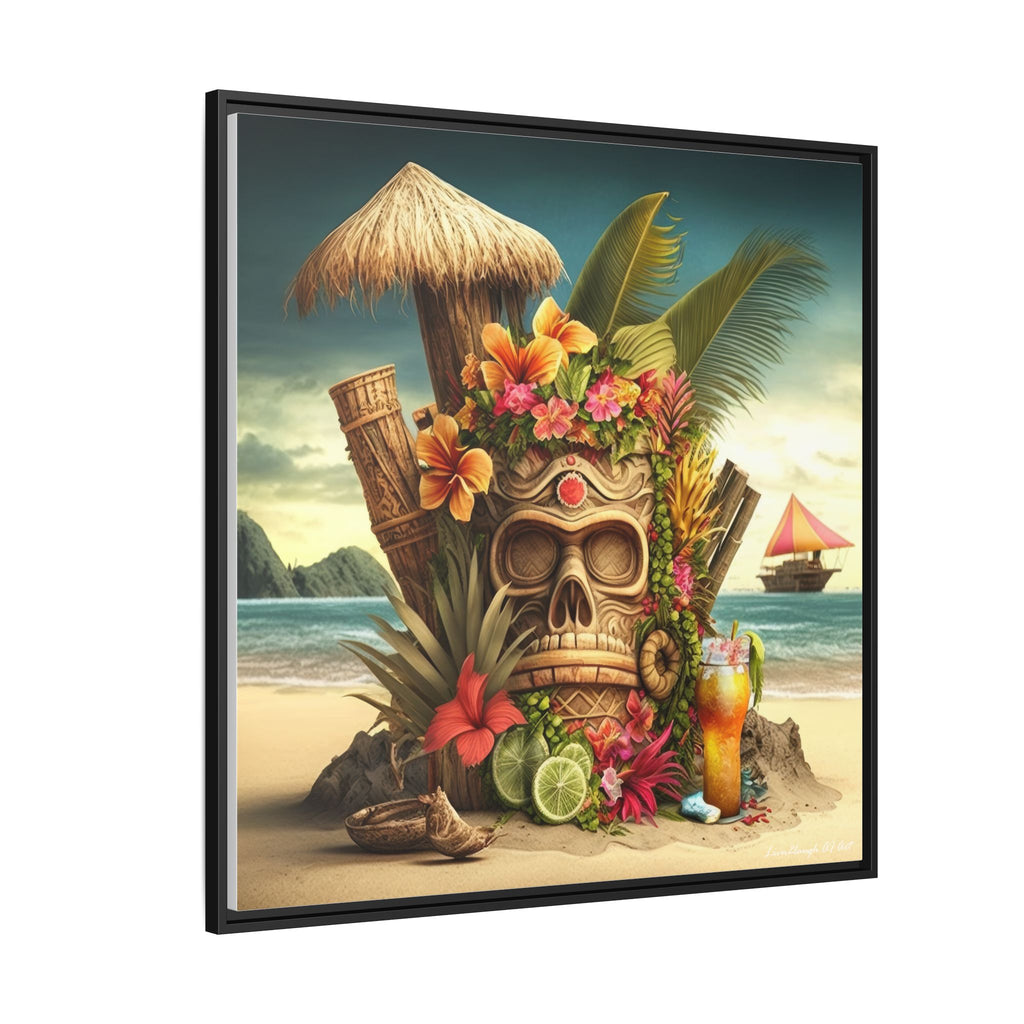 Tiki Dreams by the Shore, Art Print — Colorful Modern Wall Canvas