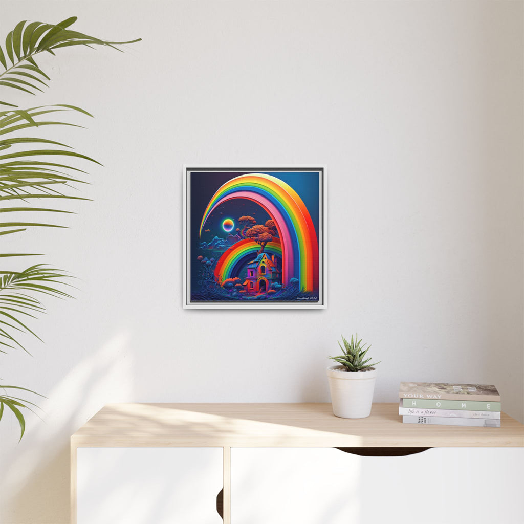 Home Beneath the Rainbow, Art Print — Colorful Modern Wall Canvas