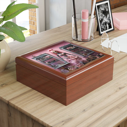 Gothic Grunge Shop, Pink Background, Black or Brown Jewelry Box