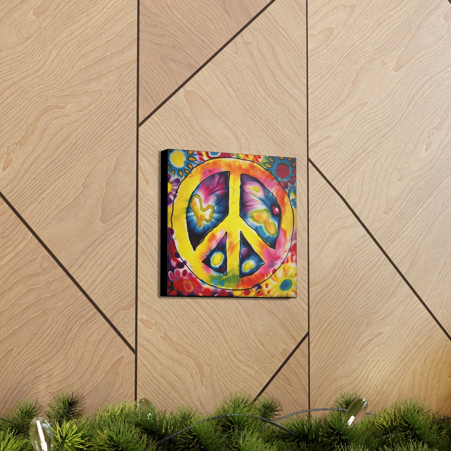 Coolio Tie Dye Hippie Peace Sign 7 Canvas Gallery Wraps