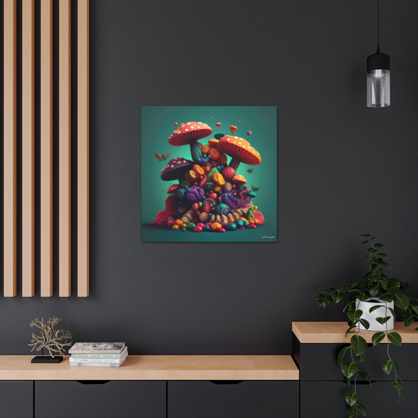 Beautiful Mushroom Luminating Colorful Bliss7 Canvas Gallery Wraps