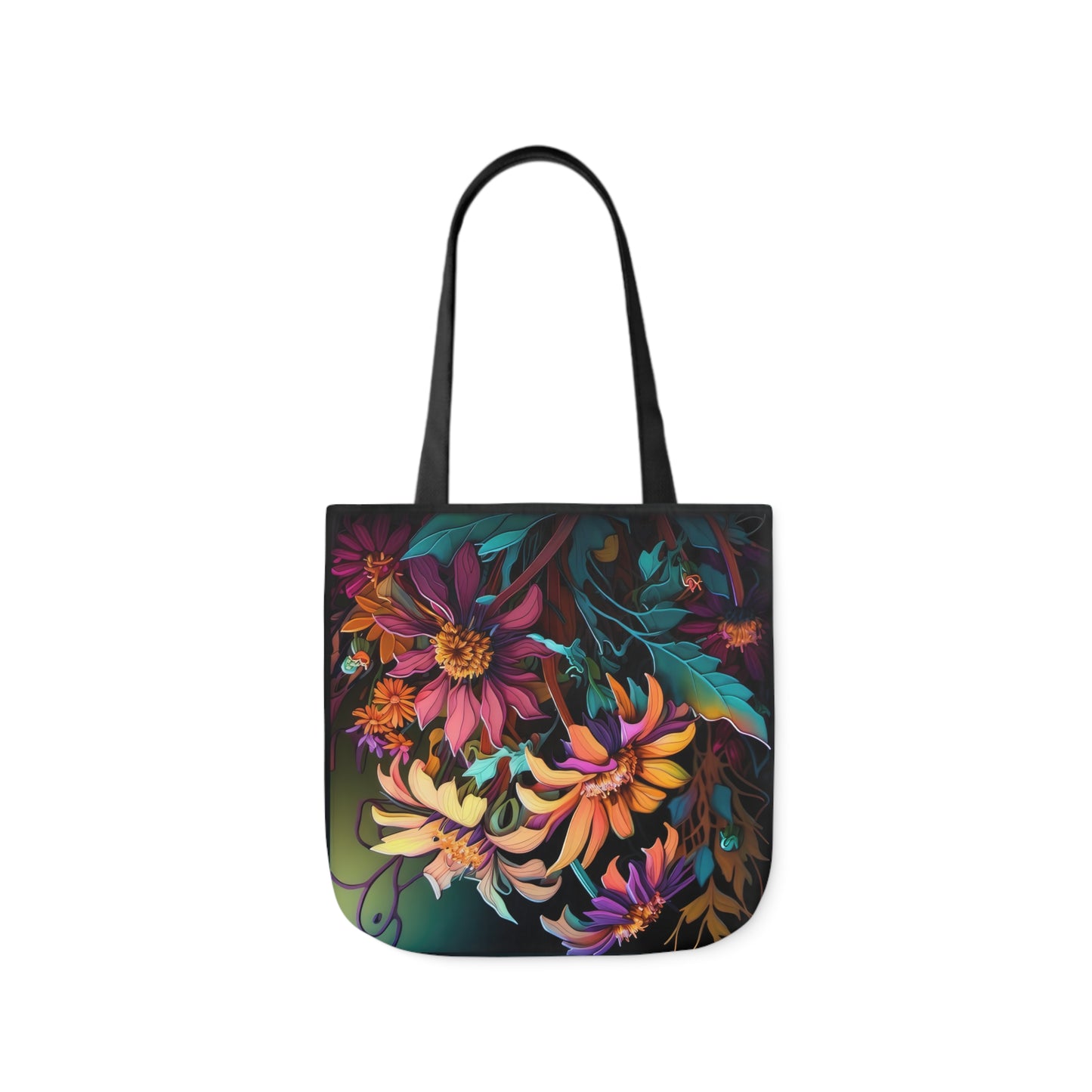 Bold And Beautiful Flowers Style Three Polyester Canvas Tote Bag (AOP)