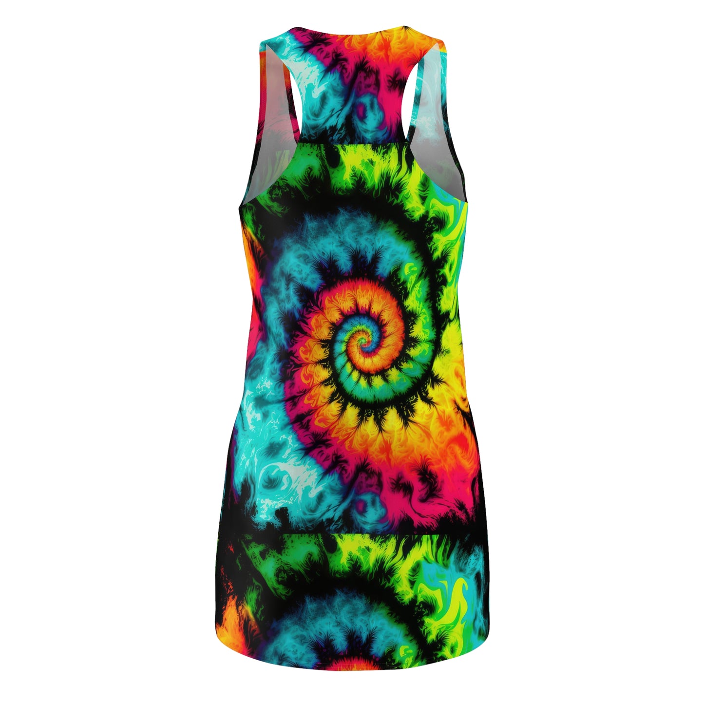 Bold And Beautiful Tie Dye Style Three D, Women's Cut & Sew Racerback Dress (AOP)