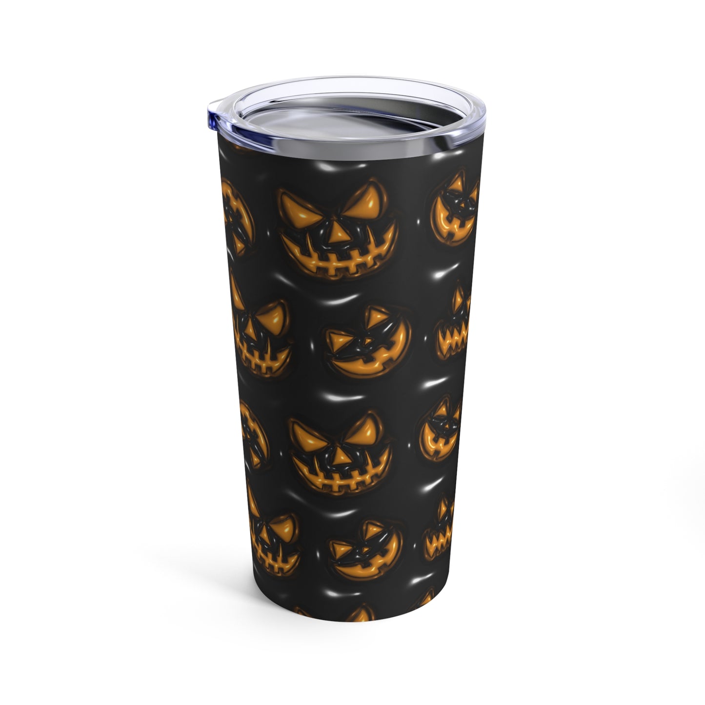 Orange Scary Halloween Faces With Black Background 3-D Puffy Halloween by  Mulew Art Tumbler 20oz