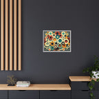 Gathered Circles, Matte Canvas, Framed (Multi-color)