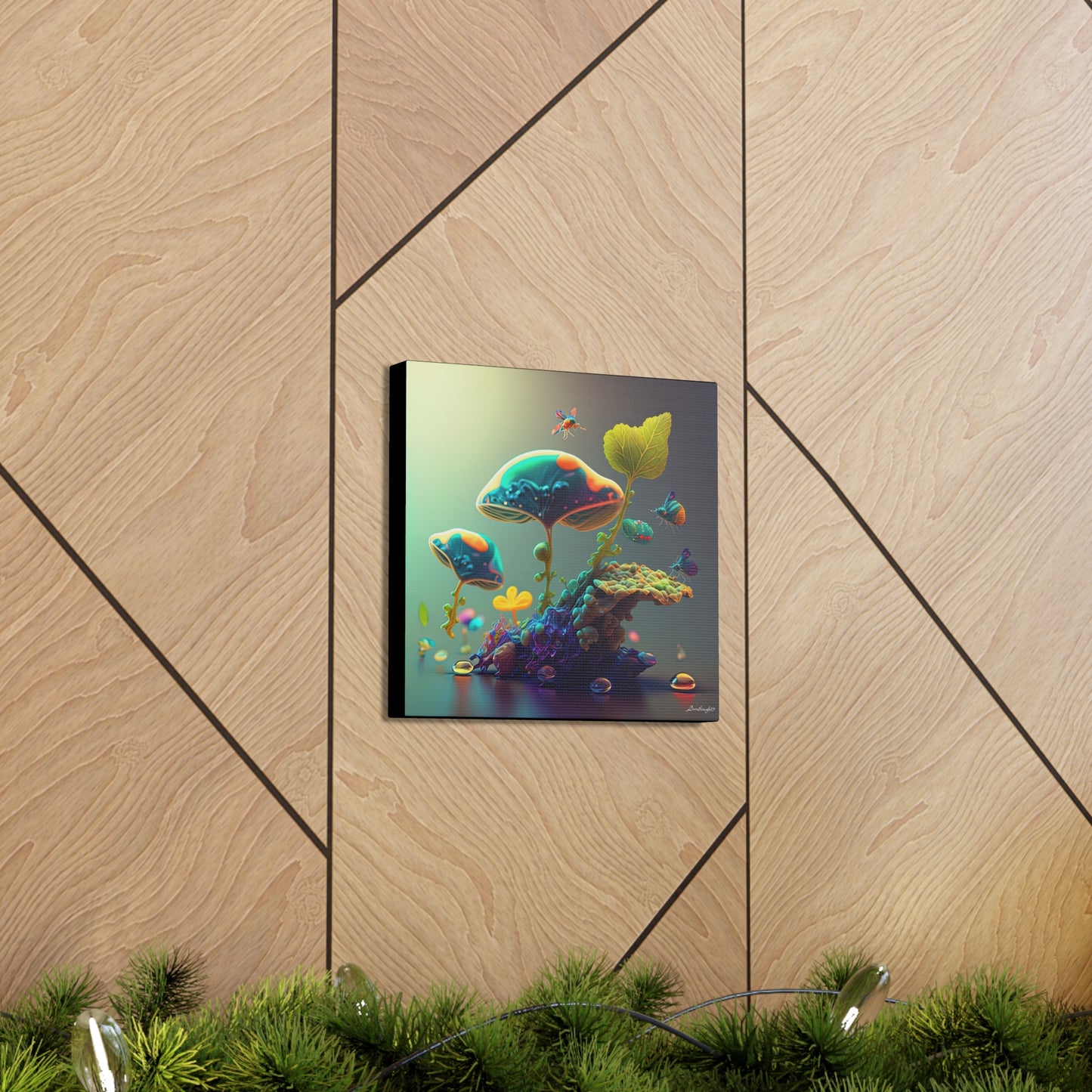 Beautiful Mushroom Luminating Colorful Bliss 6 Canvas Gallery Wraps