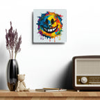 Happy Tie Dye Face Style 3 Wall Clock