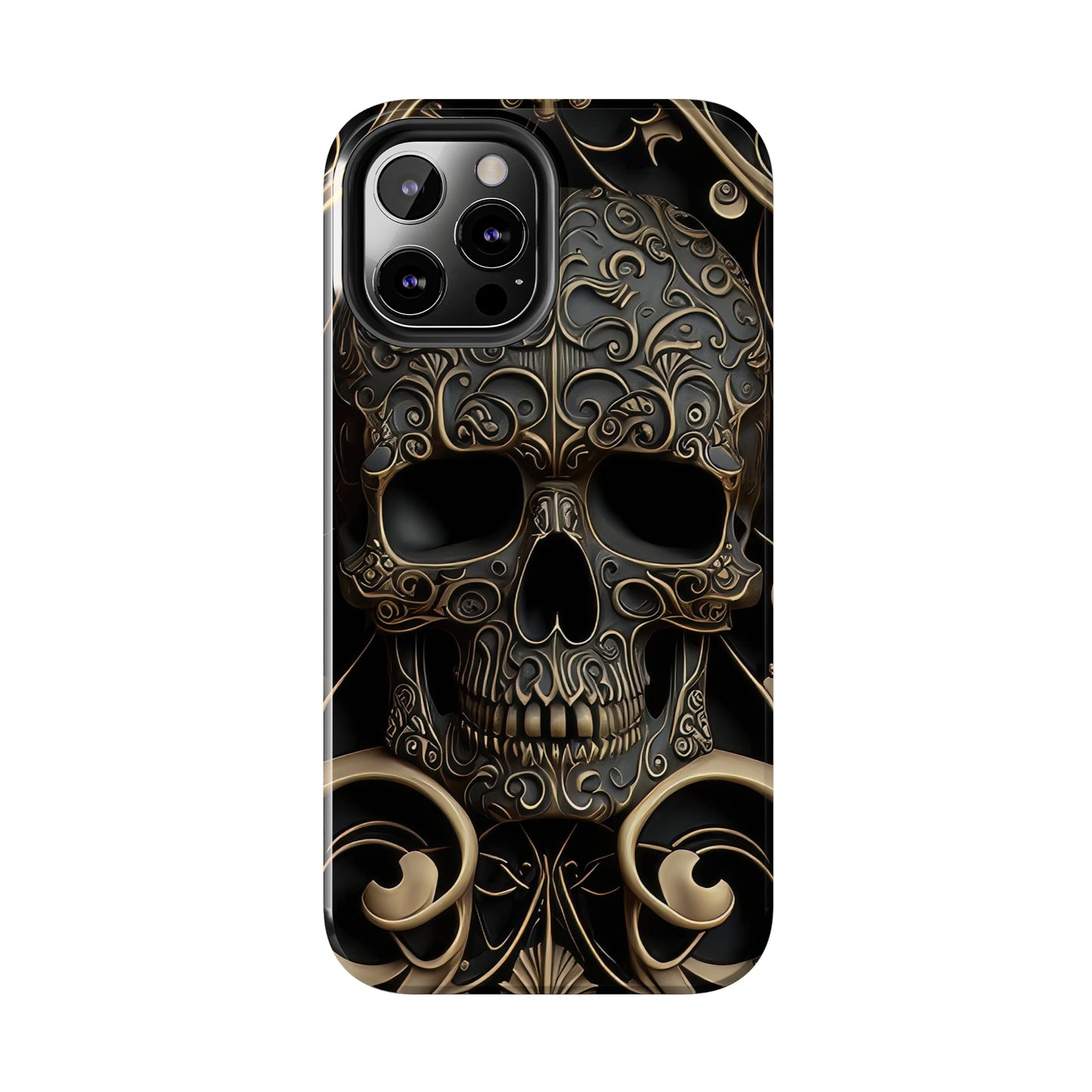 Metallic Chrome Skulls and classic Designed 2 Tough Phone Cases