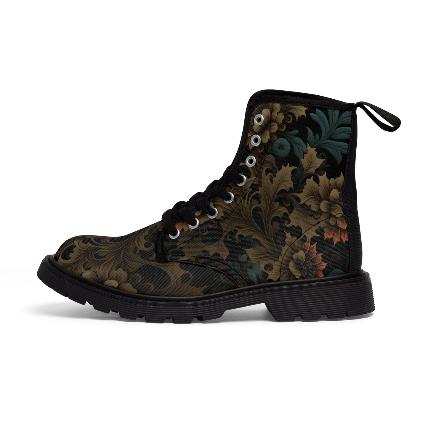 Gothic Bold & Beautiful flower floral Style 7 Women's Canvas Boots