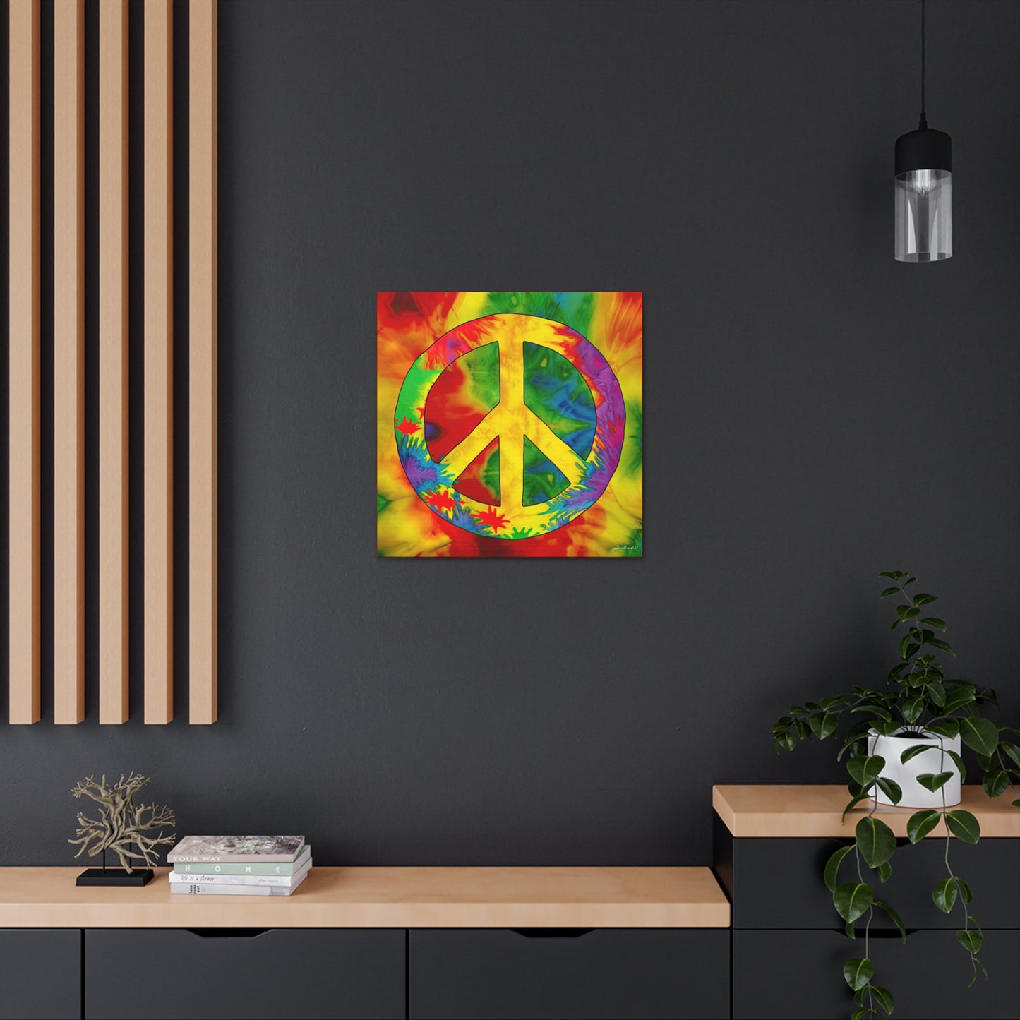 Coolio Tie Dye Hippie Peace Sign 2 Canvas Gallery Wraps