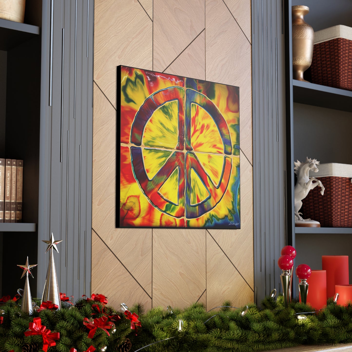 Coolio Tie Dye Hippie Peace Sign Canvas Gallery Wraps