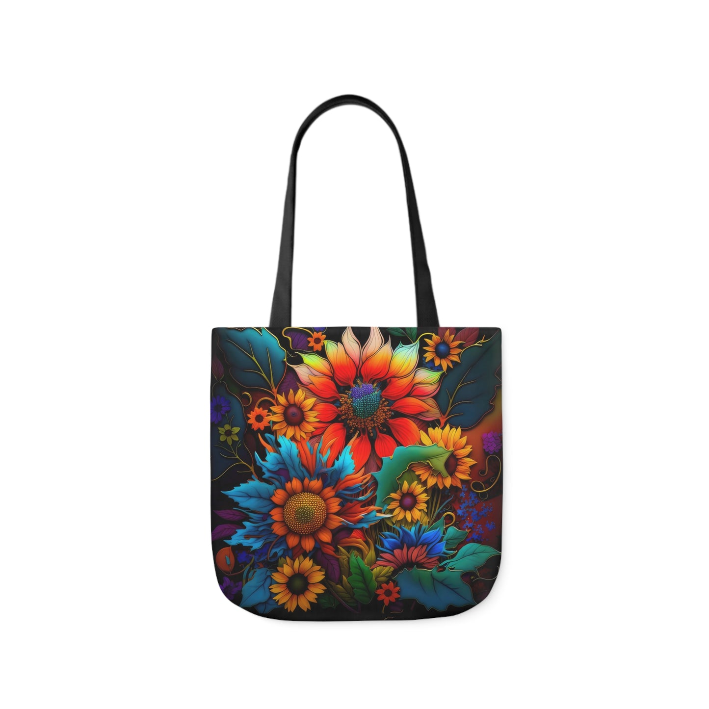 Bold And Beautiful Colorful Flowers Style Two Polyester Canvas Tote Bag (AOP)