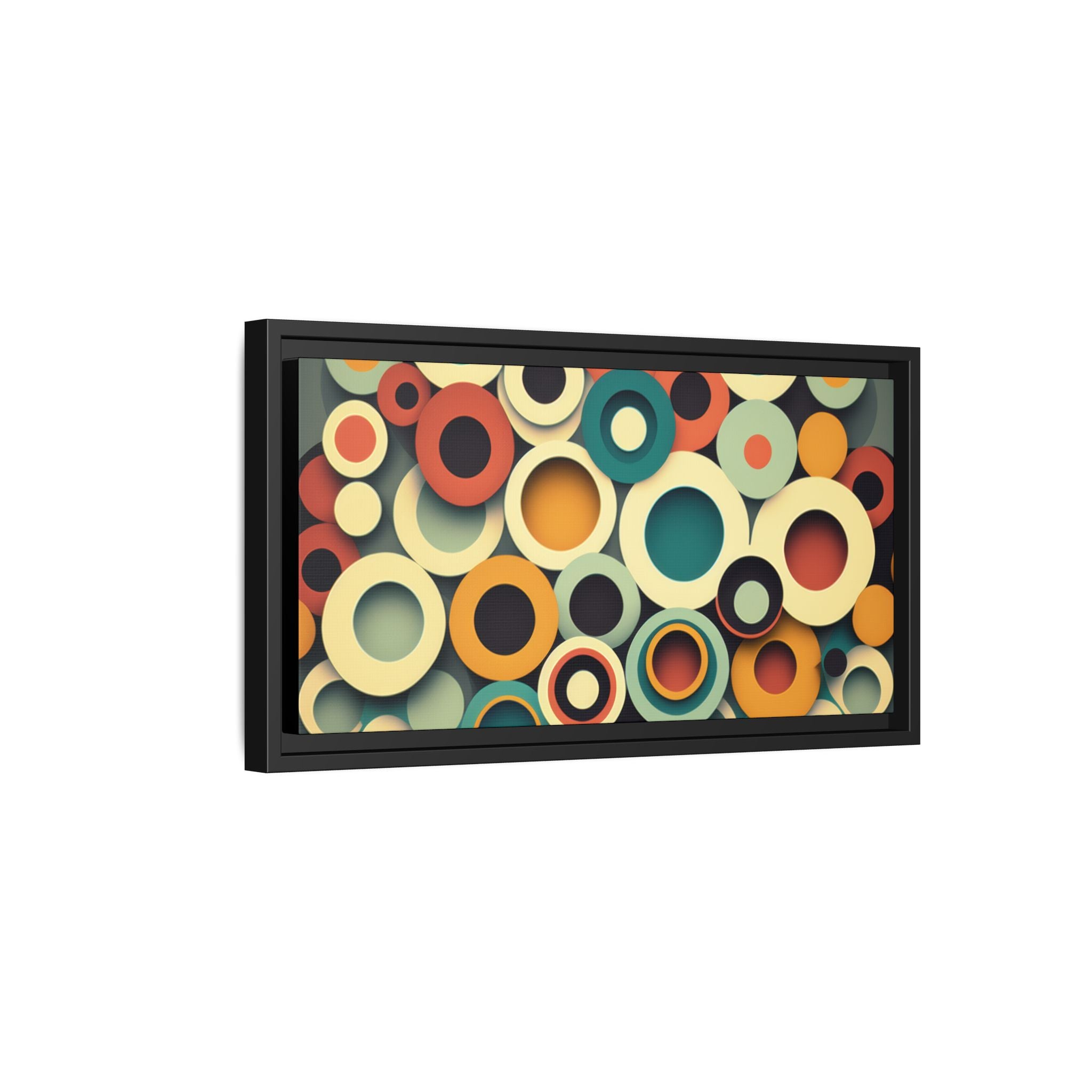 Gathered Circles, Matte Canvas, Framed (Multi-color)