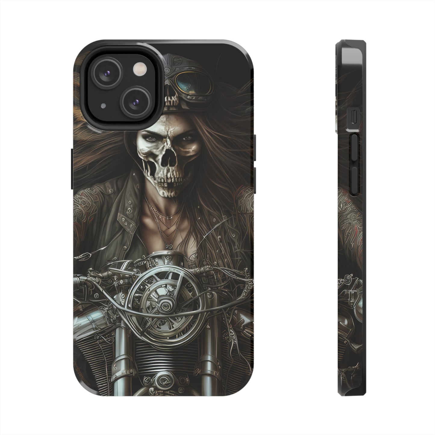 Skull Motorcycle Rider, Ready to Tear Up Road On Beautiful Bike 10 Tough Phone Cases