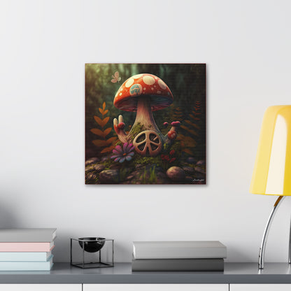 Beautiful Forest Round Peace Sign 7  Canvas Gallery Wraps