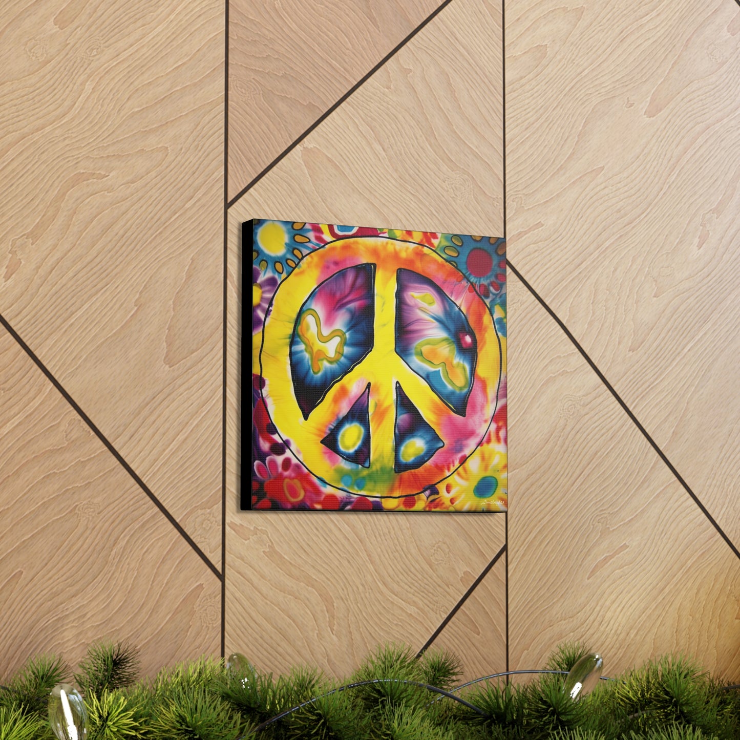 Coolio Tie Dye Hippie Peace Sign 7 Canvas Gallery Wraps