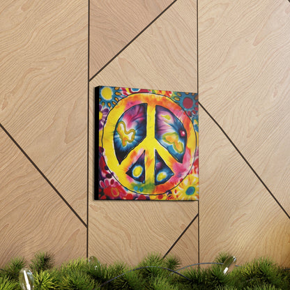 Coolio Tie Dye Hippie Peace Sign 7 Canvas Gallery Wraps