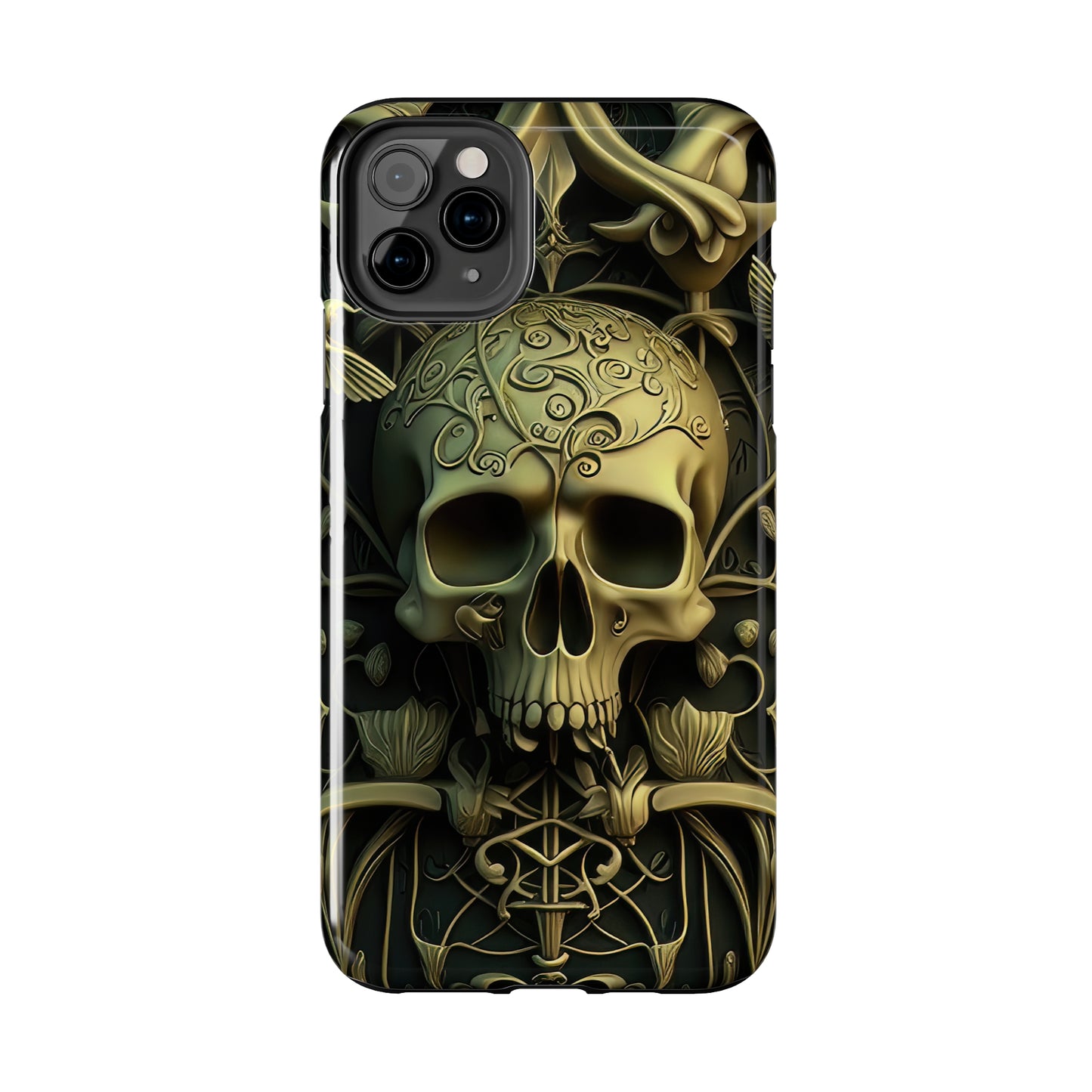 Metallic Chrome Skulls and classic Designed 3 Tough Phone Cases