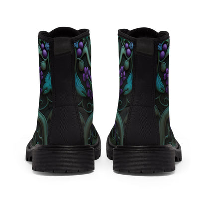 Gothic Bold & Beautiful flower floral Style 3 Men's Canvas Boots