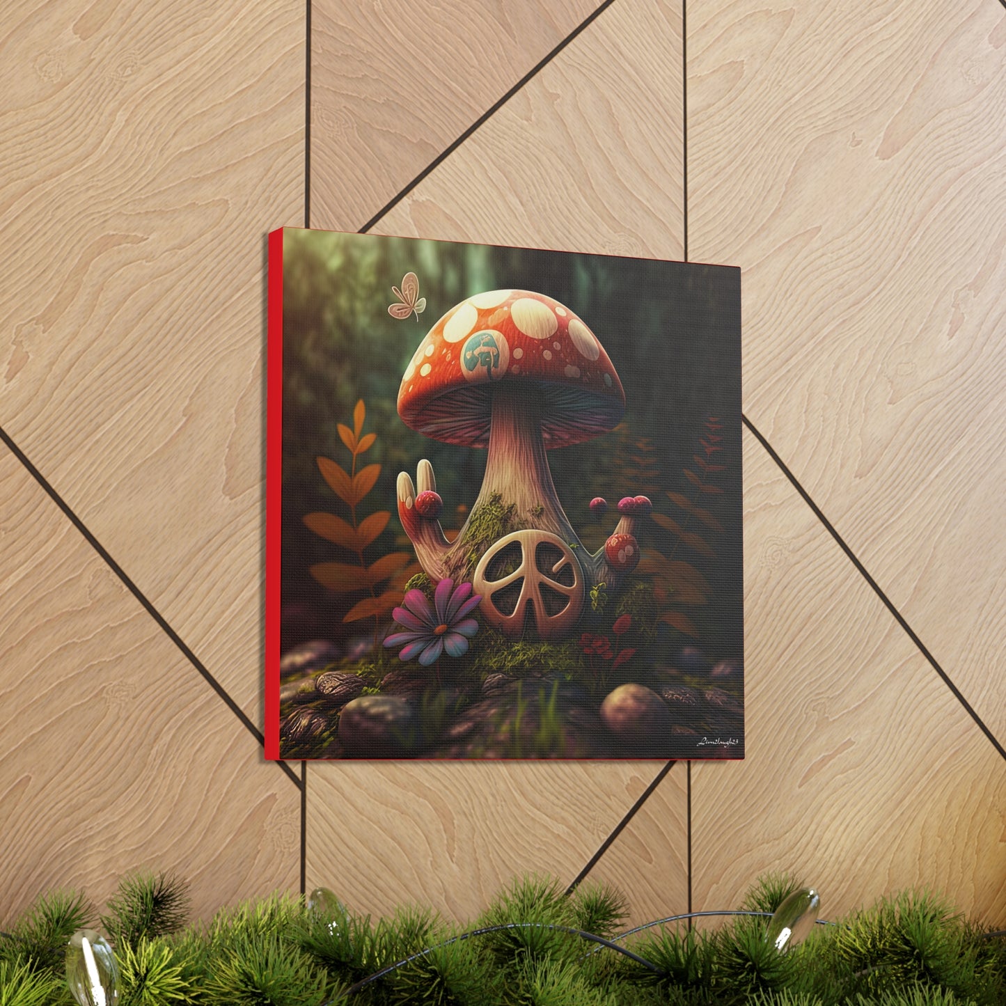 Beautiful Forest Round Peace Sign 7  Canvas Gallery Wraps