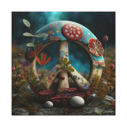 Beautiful Forest Round Peace Sign 8 Canvas Gallery Wraps