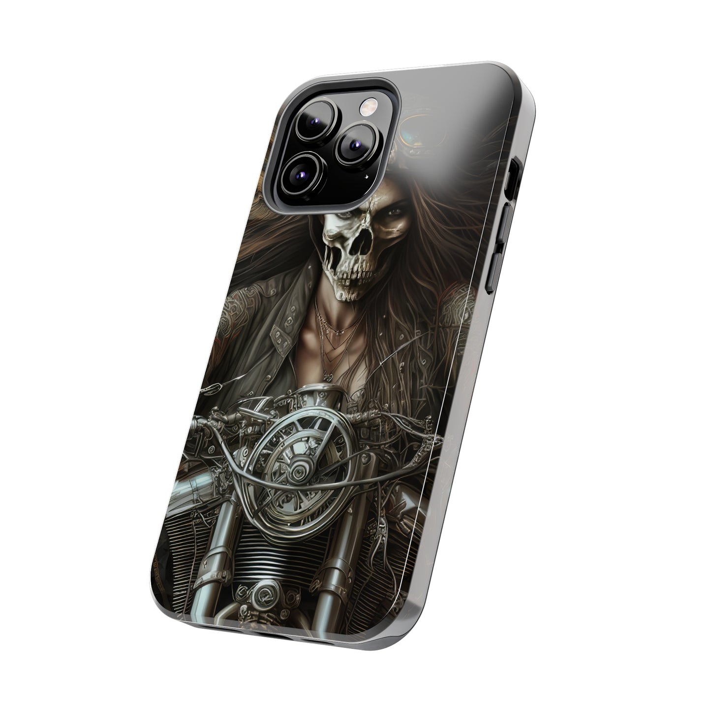 Skull Motorcycle Rider, Ready to Tear Up Road On Beautiful Bike 10 Tough Phone Cases