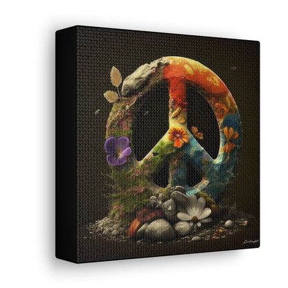 Beautiful Forest Round Peace Sign  8 Canvas Gallery Wraps