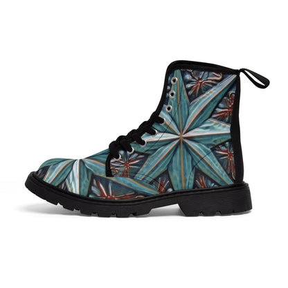 Beautiful Stars Abstract Star Style Blue And Red Men's Canvas Boots