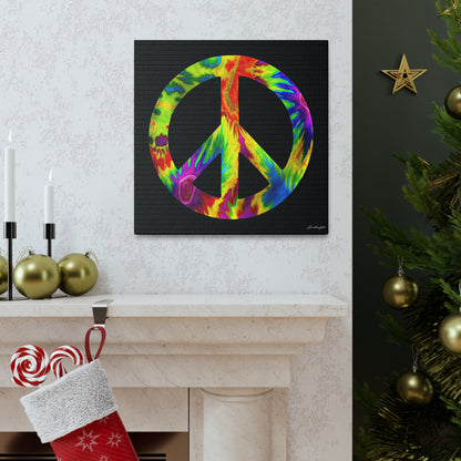 Coolio Tie Dye Hippie Peace Sign 6 Canvas Gallery Wraps