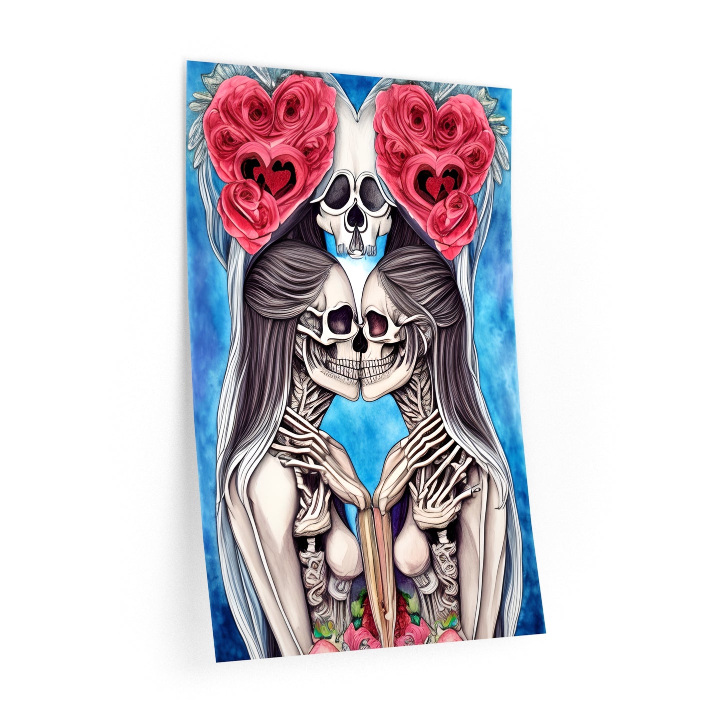 Love Shows No Time Boundaries Skulls, Image By Loewenkind Creations Wall Decals