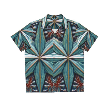 Beautiful Stars Abstract Star Style Blue And Red Men's Hawaiian Shirt (AOP)