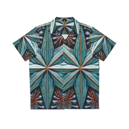 Beautiful Stars Abstract Star Style Blue And Red Men's Hawaiian Shirt (AOP)