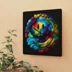 Happy Tie Dye Face Style 4 Wall Clock