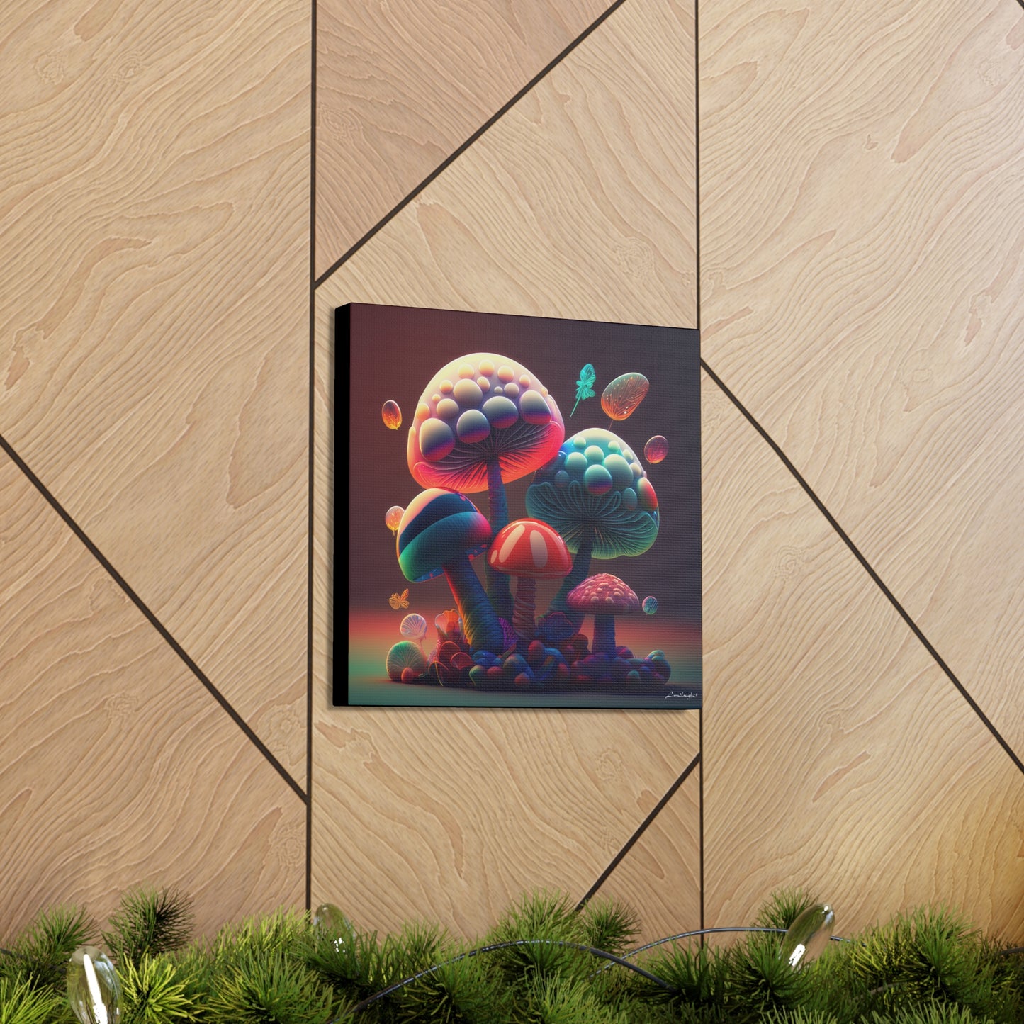 Beautiful Mushroom Luminating Colorful Bliss 5 Canvas Gallery Wraps